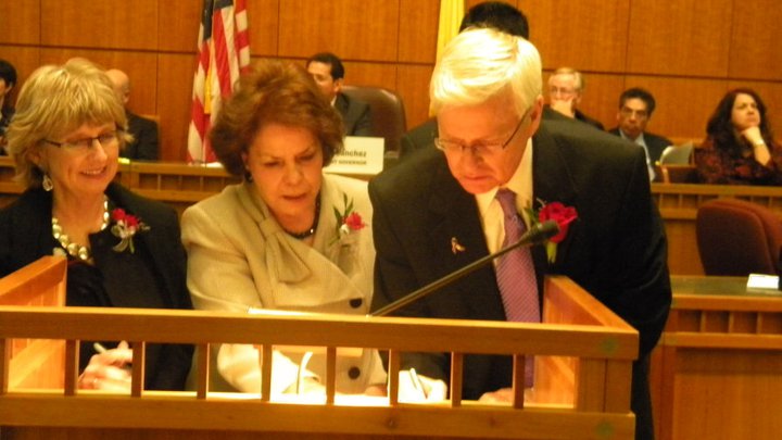 Working with Mrs. Lenore Naranjo, Chief Clerk of the Senate, on the Senate floor